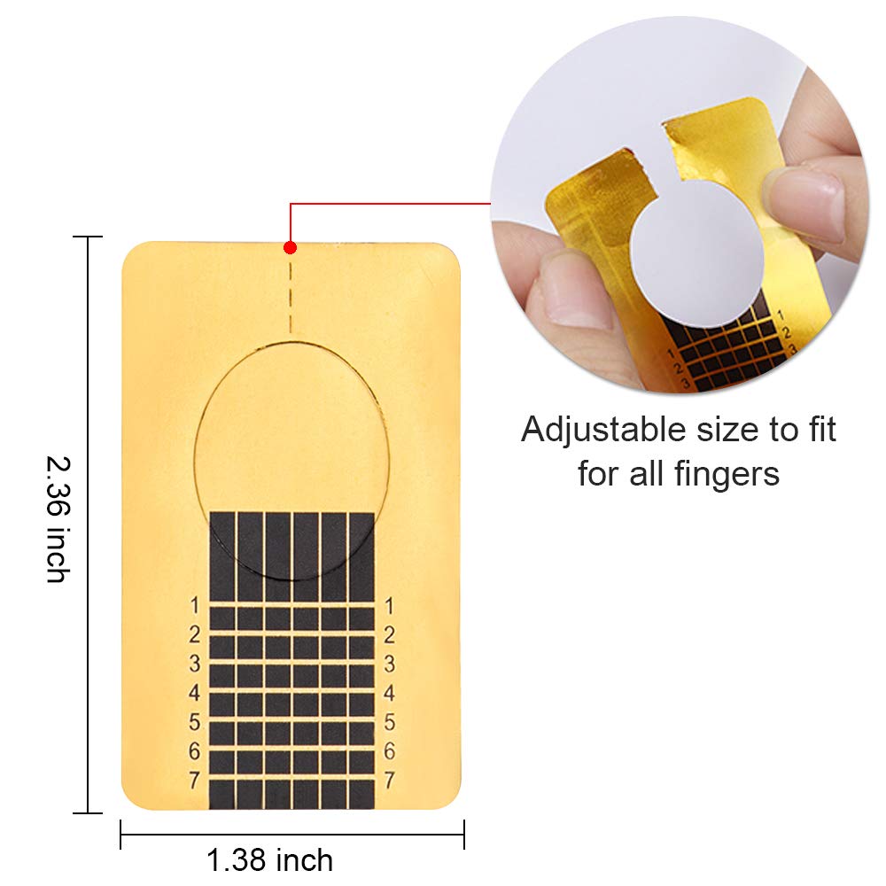 Yokilly poly gel nail forms applied to fingers for extension demonstration