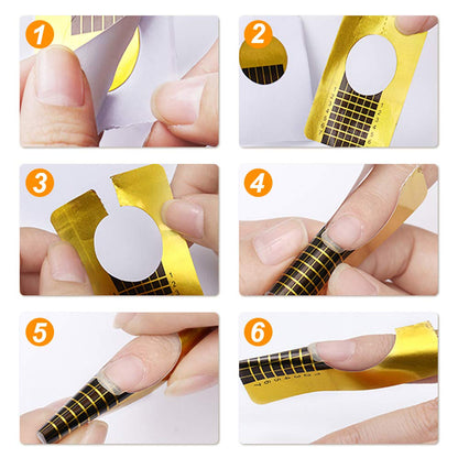 Bulk pack of 500 Yokilly nail forms for professional manicure tools