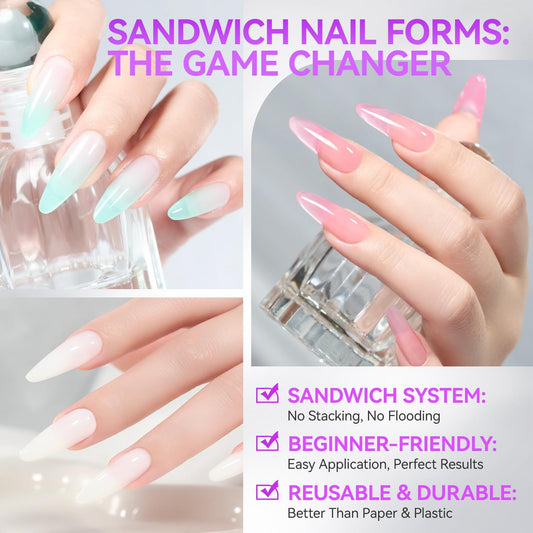 Detailed view of Gelike Ec almond round nail mold sizes