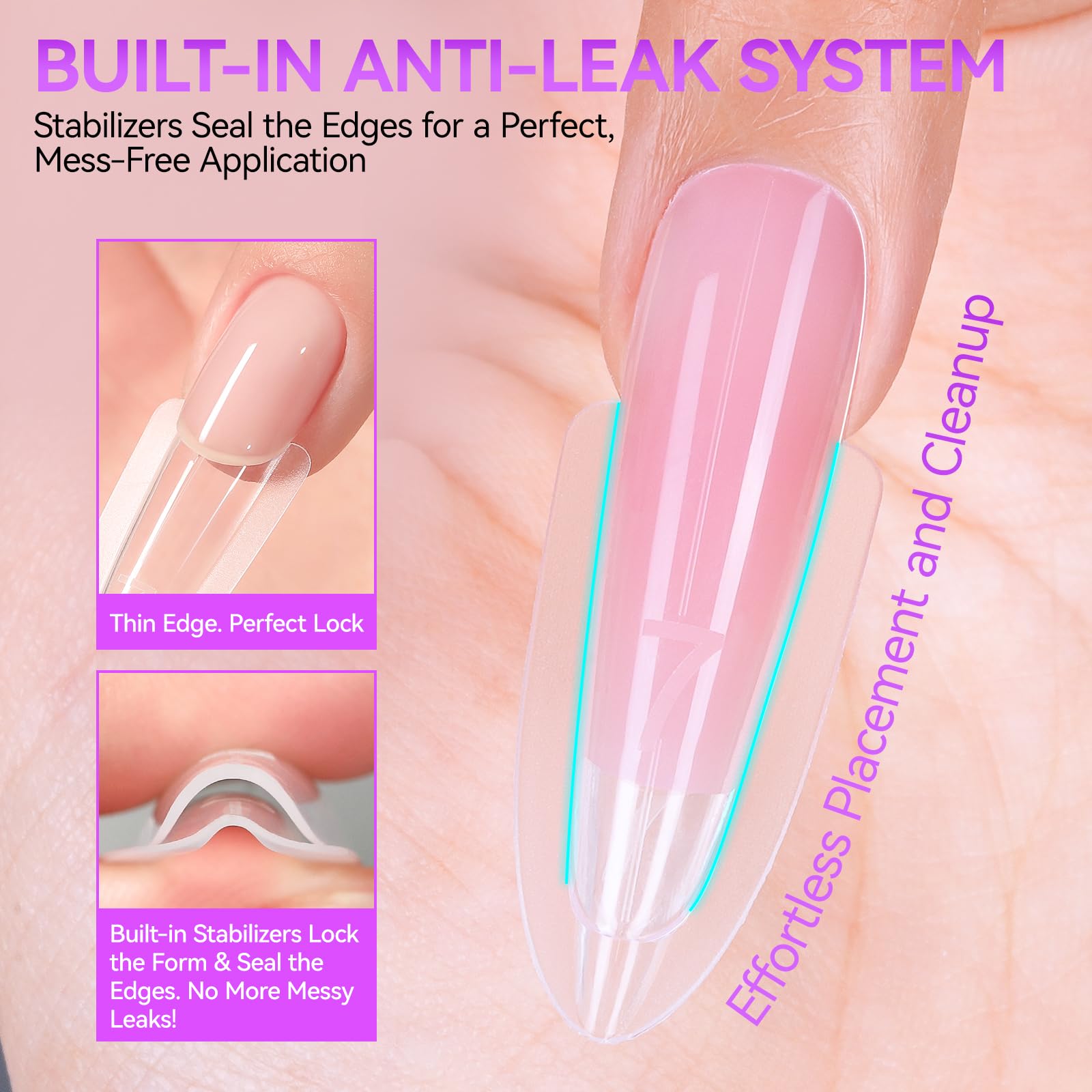 Reusable sandwich nail forms showing dual-layer system