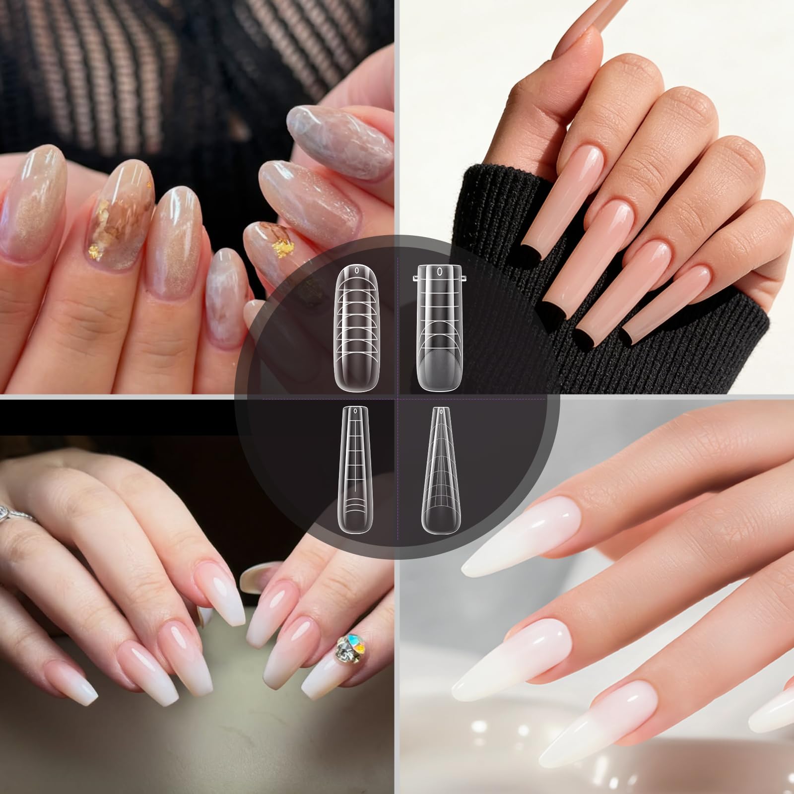 Gelike Ec polygel dual forms showing variety of sizes