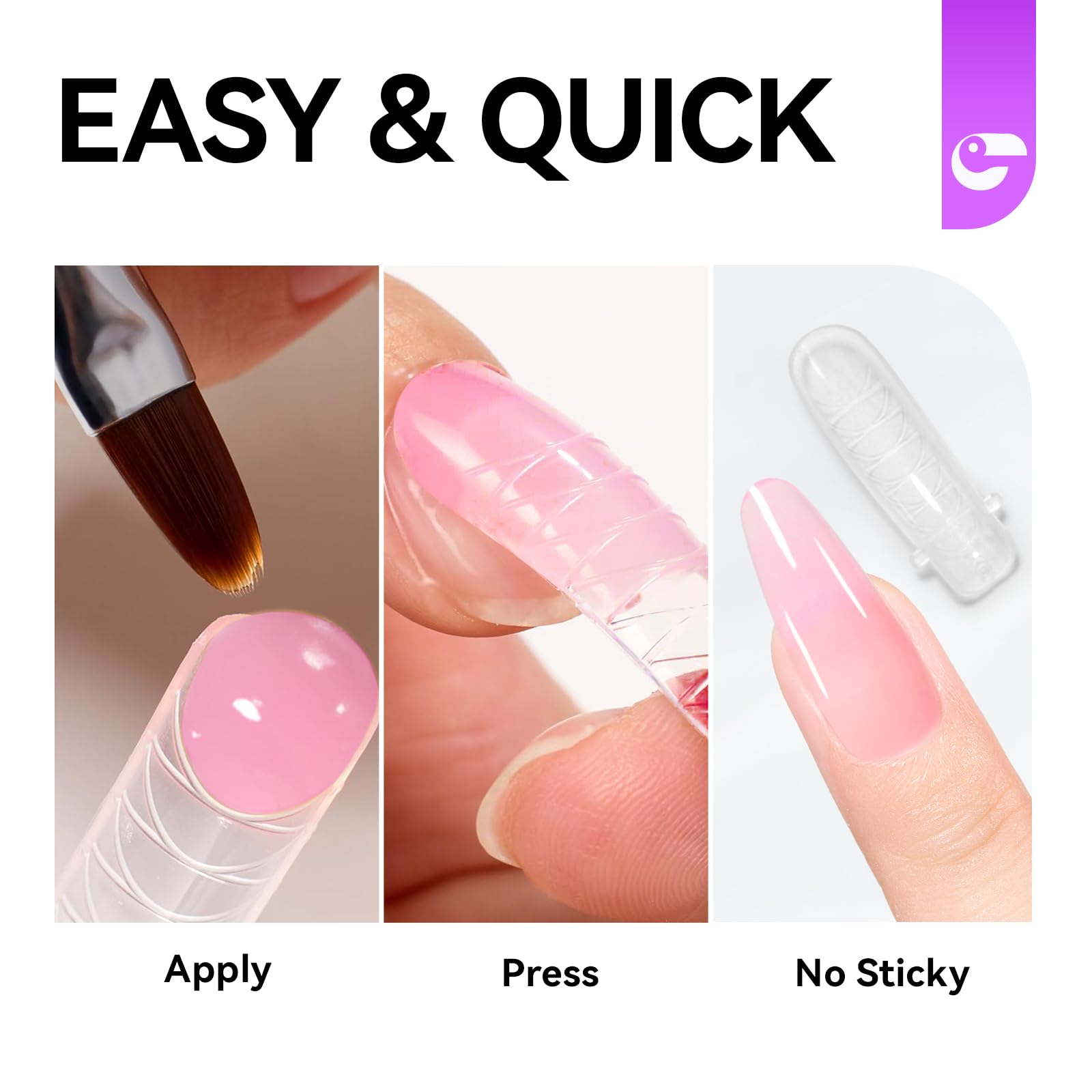 Top down view of Gelike Ec nail forms packaging