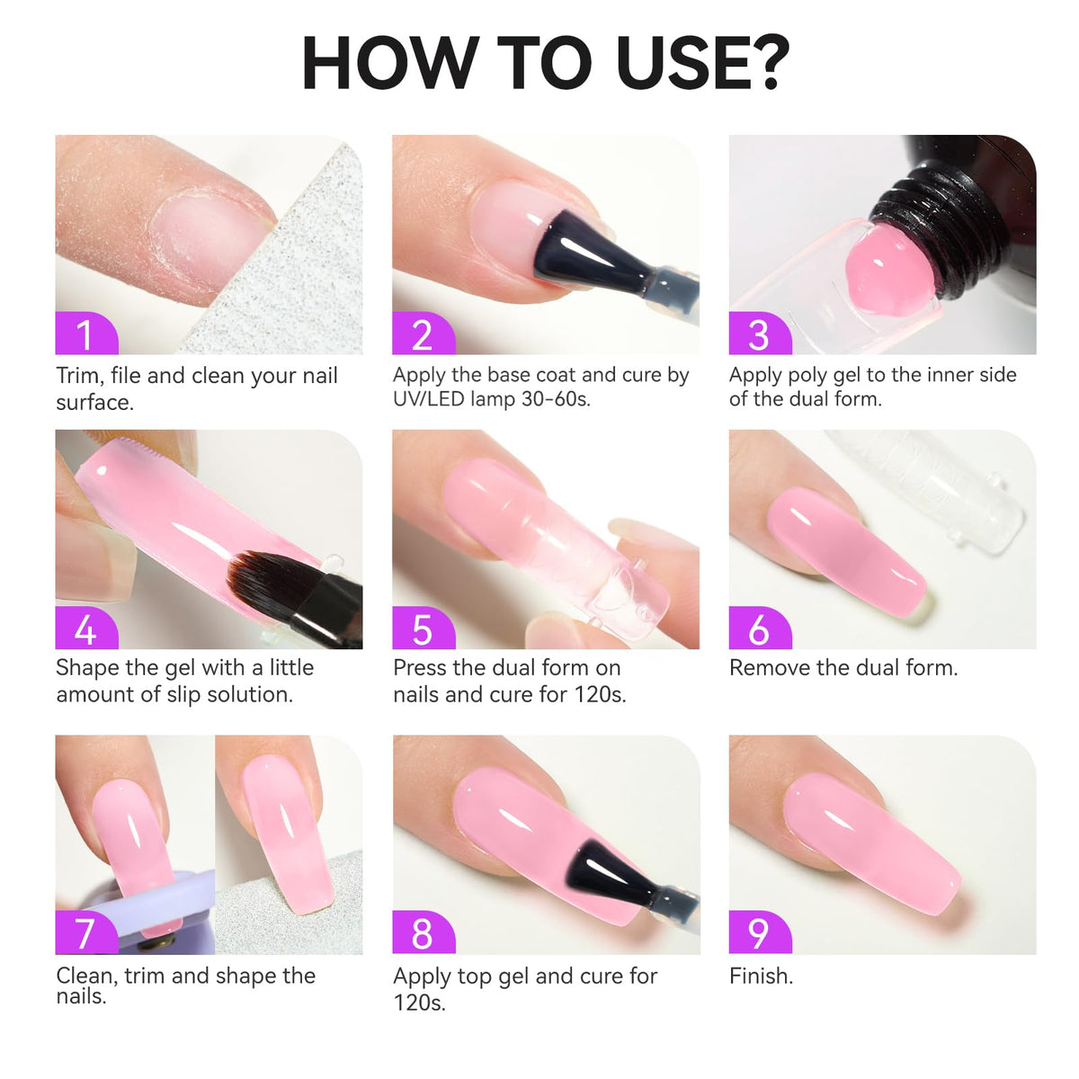 Gelike Ec acrylic nail forms packaged box angle view