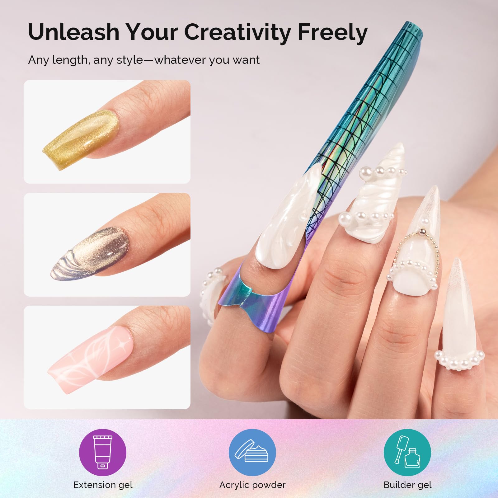 MelodySusie professional nail sculpting forms on a hand