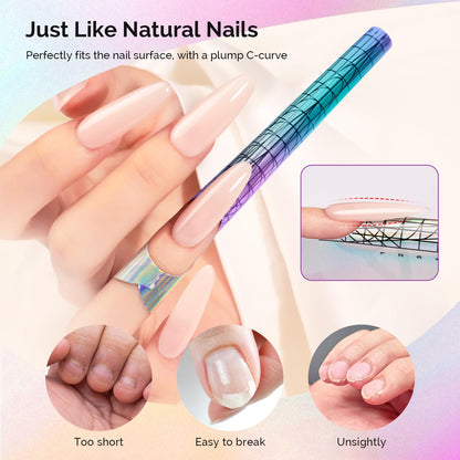 Close up of MelodySusie nail extension form grid markings