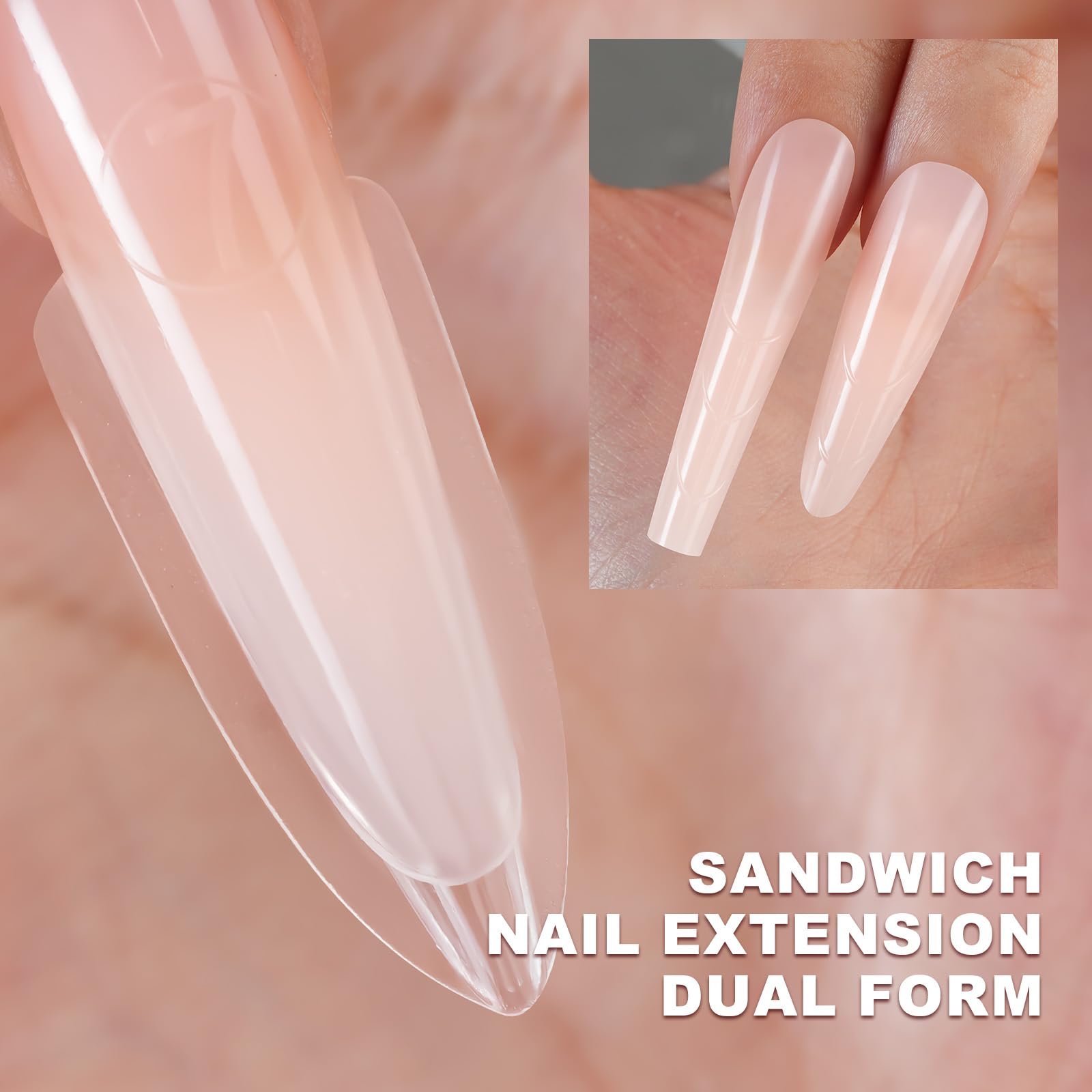 Flexible plastic texture of Tucepu sandwich nail forms