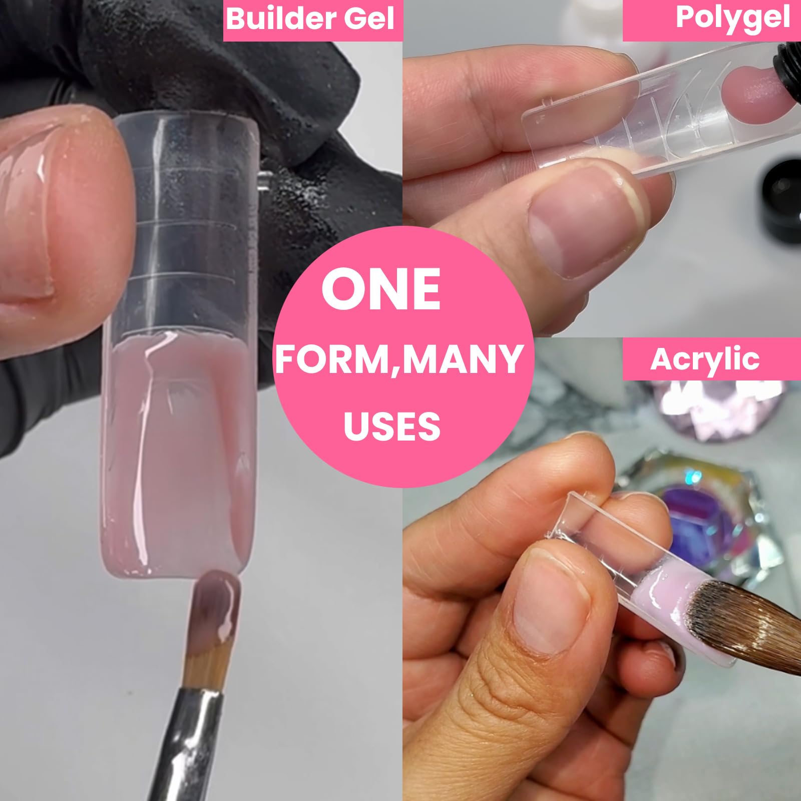 GlimightyX reusable nail molds showing French guide lines