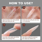 Finished manicure result using quick nail extension sandwich mold