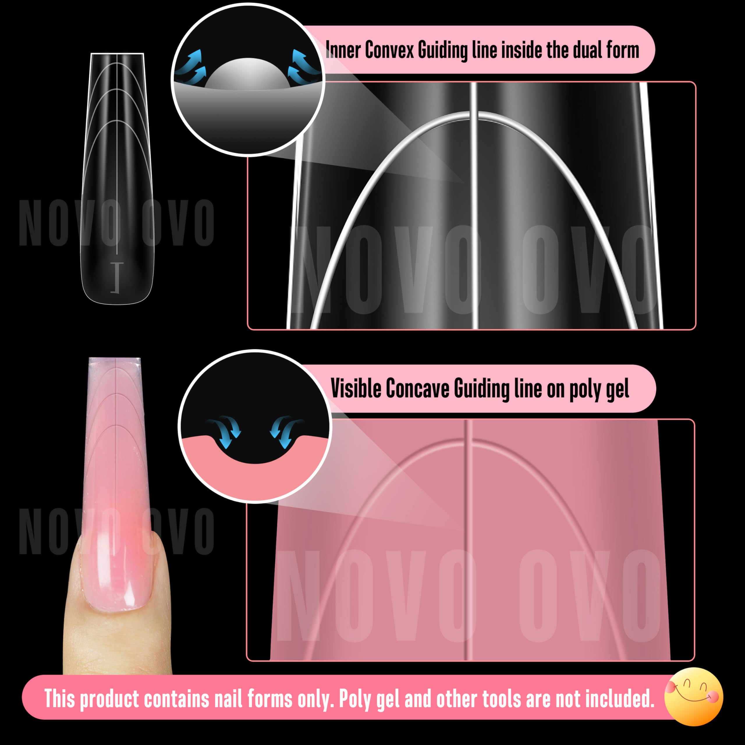 Close up of Novo Ovo sculpted nail mold guiding lines