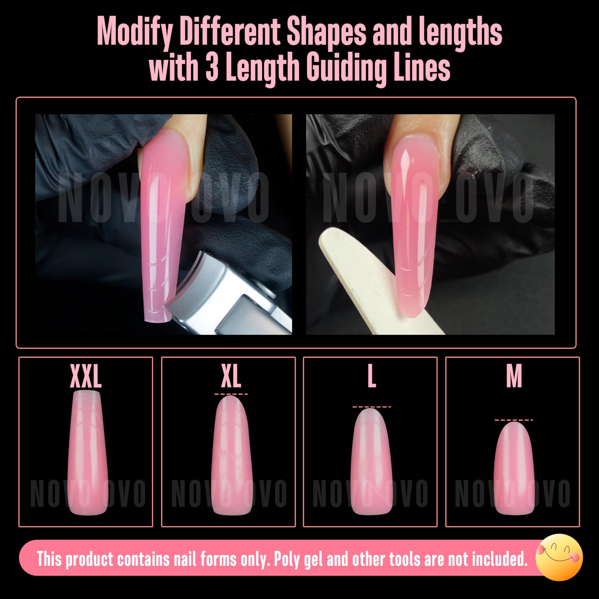 Professional manicure application using Novo Ovo sculpted forms