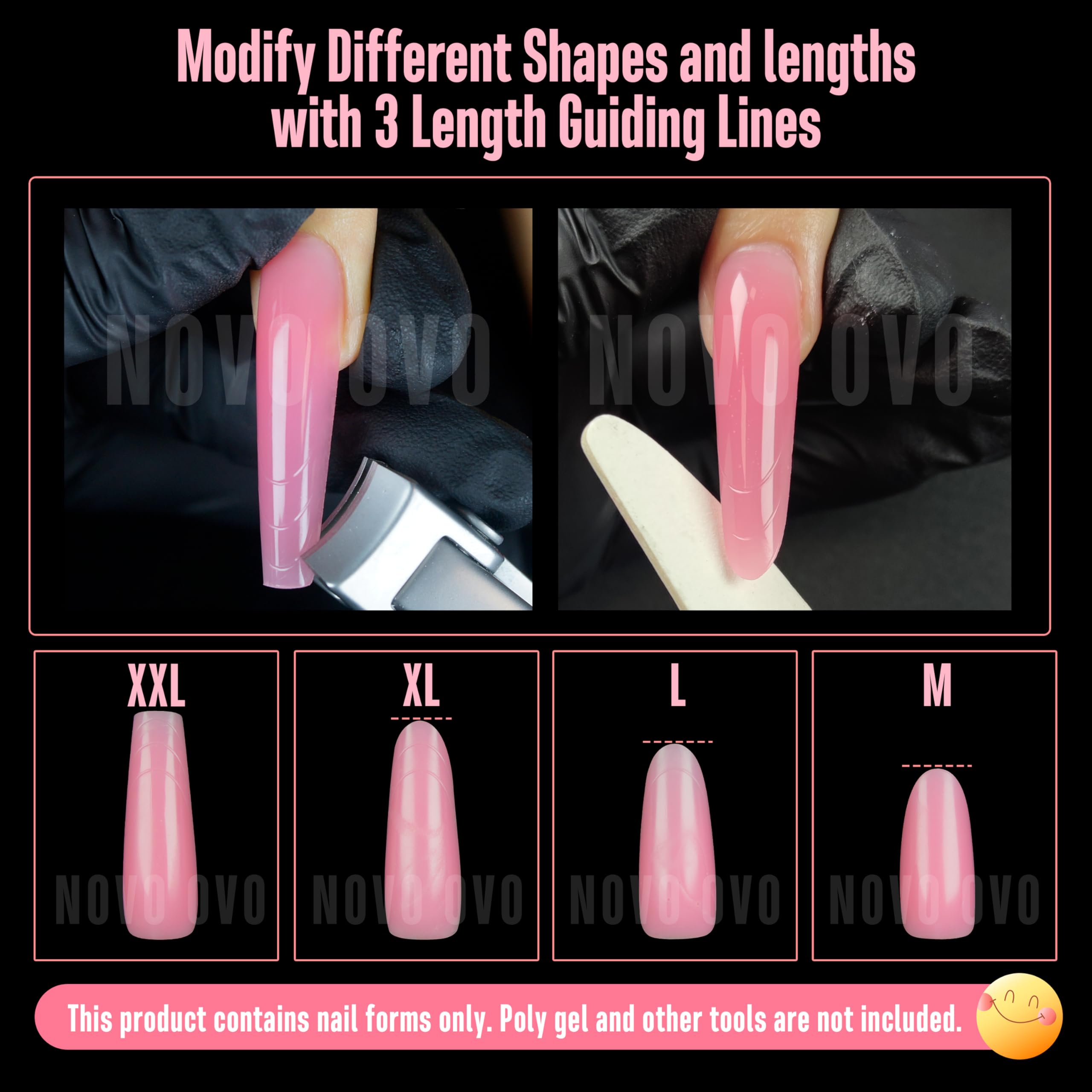 Professional manicure application using Novo Ovo sculpted forms
