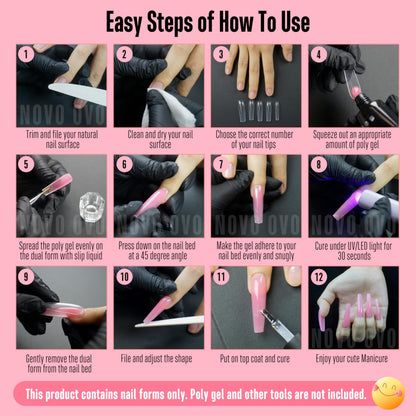 Novo Ovo nail dual forms showing the high apex design