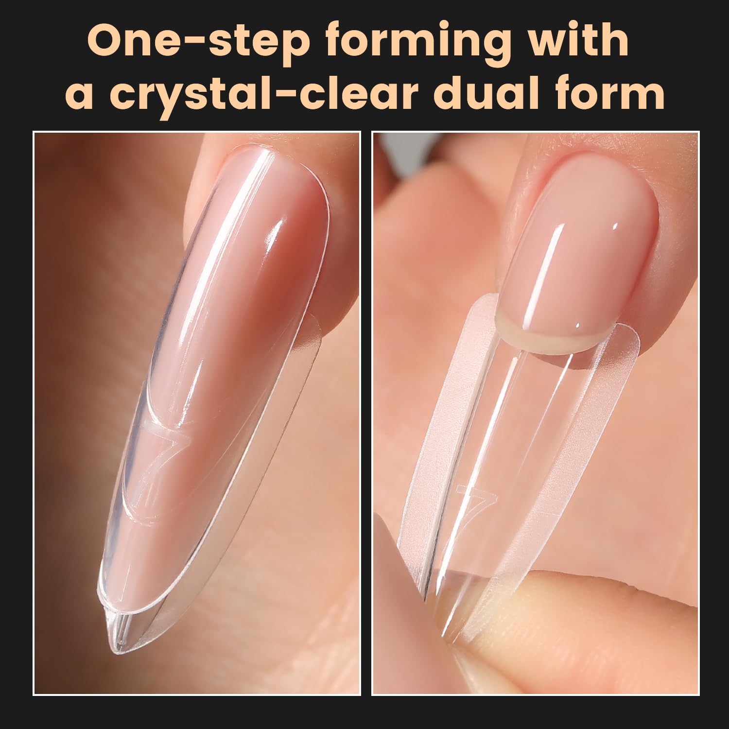Transparent plastic nail extension molds for polygel