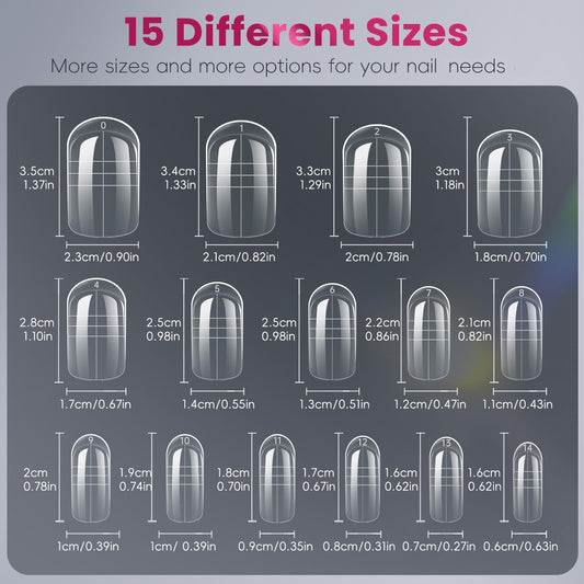 Assorted sizes of Krofaue reusable nail molds