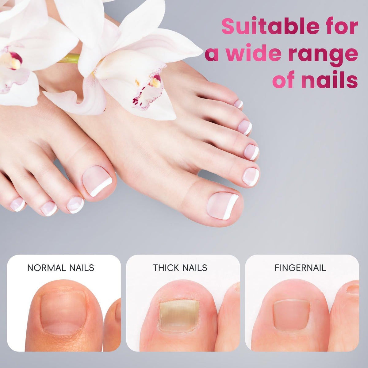 Professional pedicure setup with Krofaue extension tools