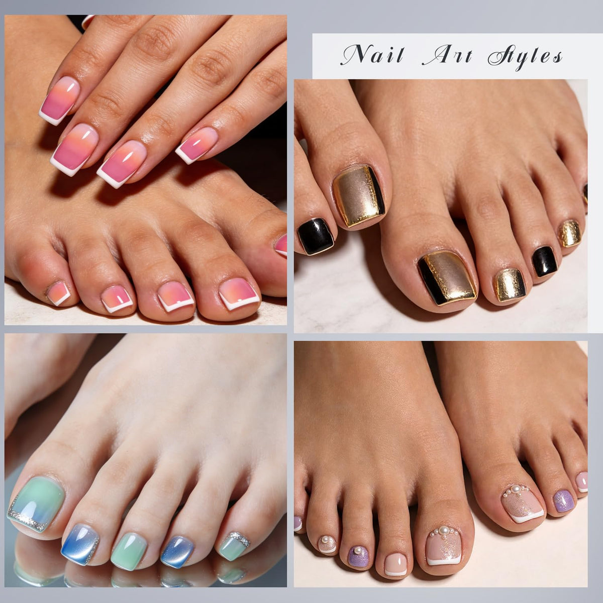 Krofaue 150 piece nail mold collection for DIY pedicures