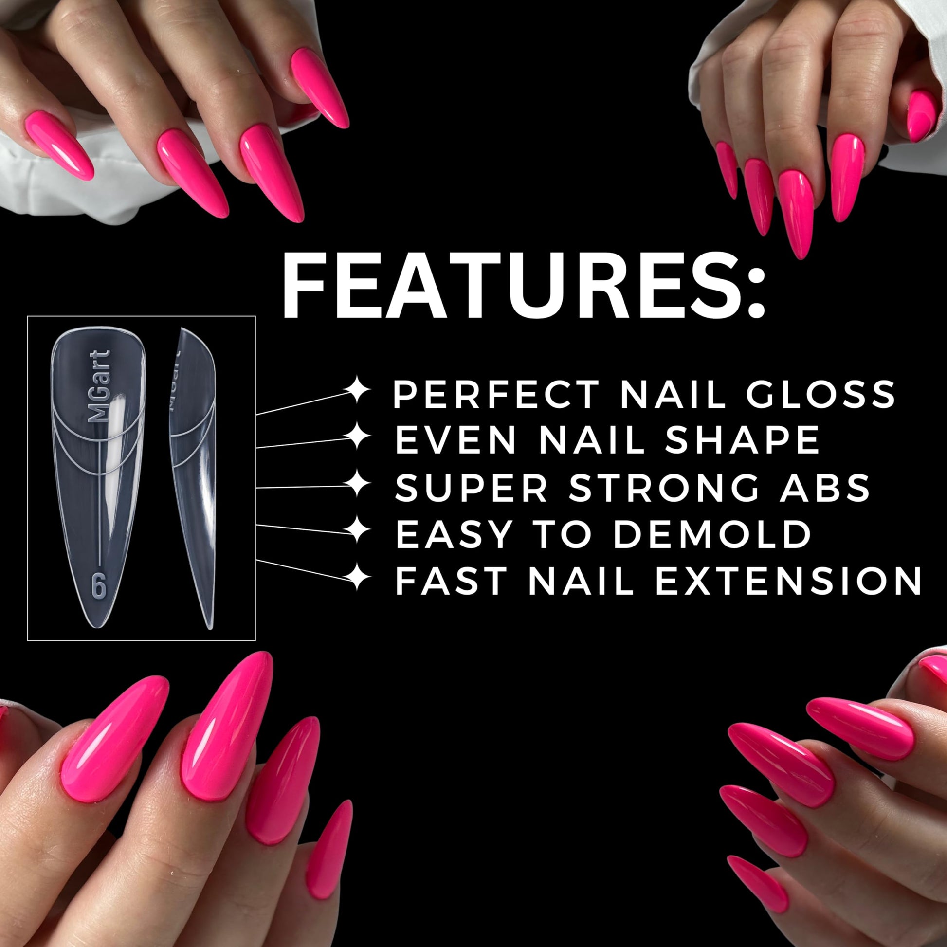 Demonstration of MGART almond dual forms on nail bed