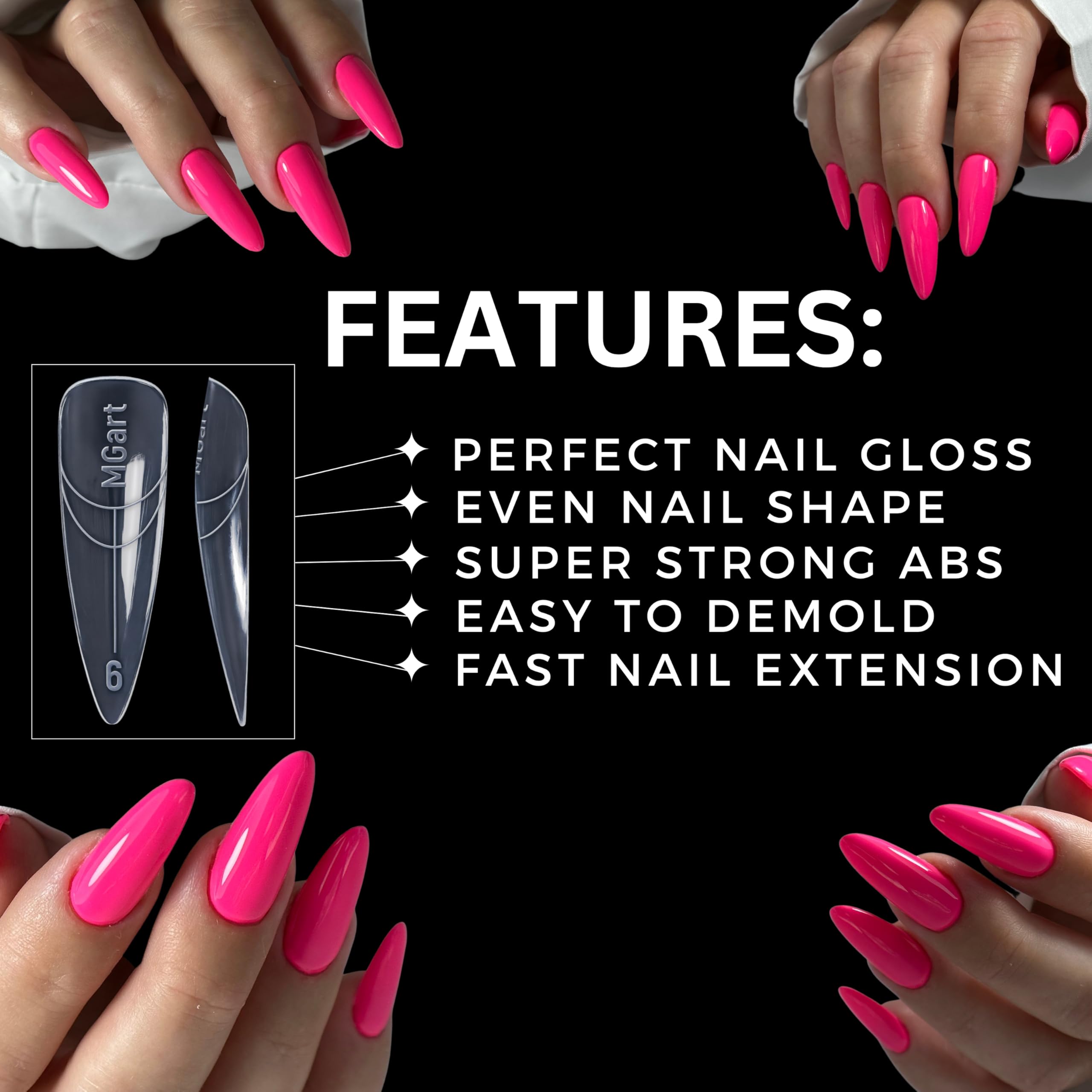 Demonstration of MGART almond dual forms on nail bed