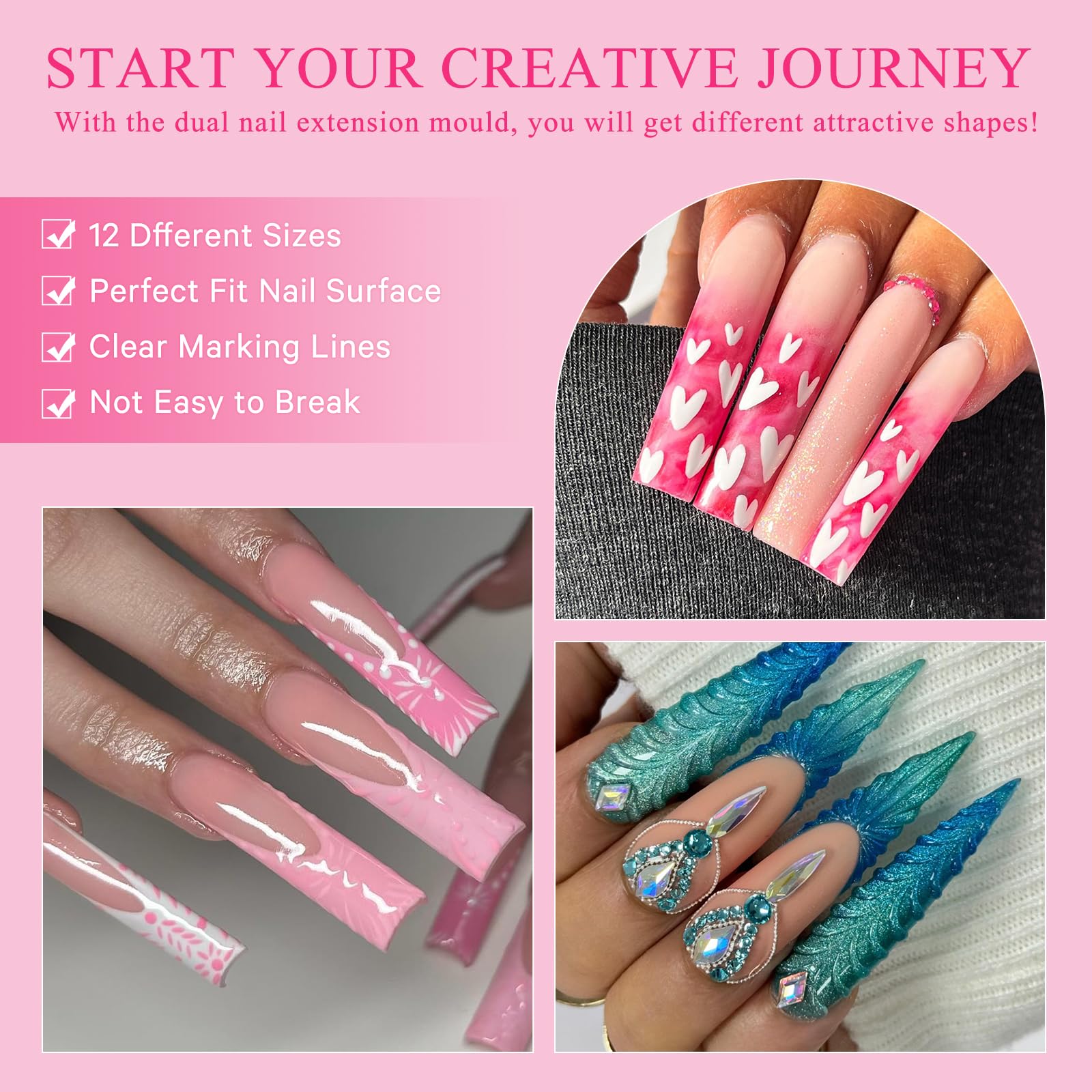 Yingjee Nail Dual Forms assortment of 12 sizes