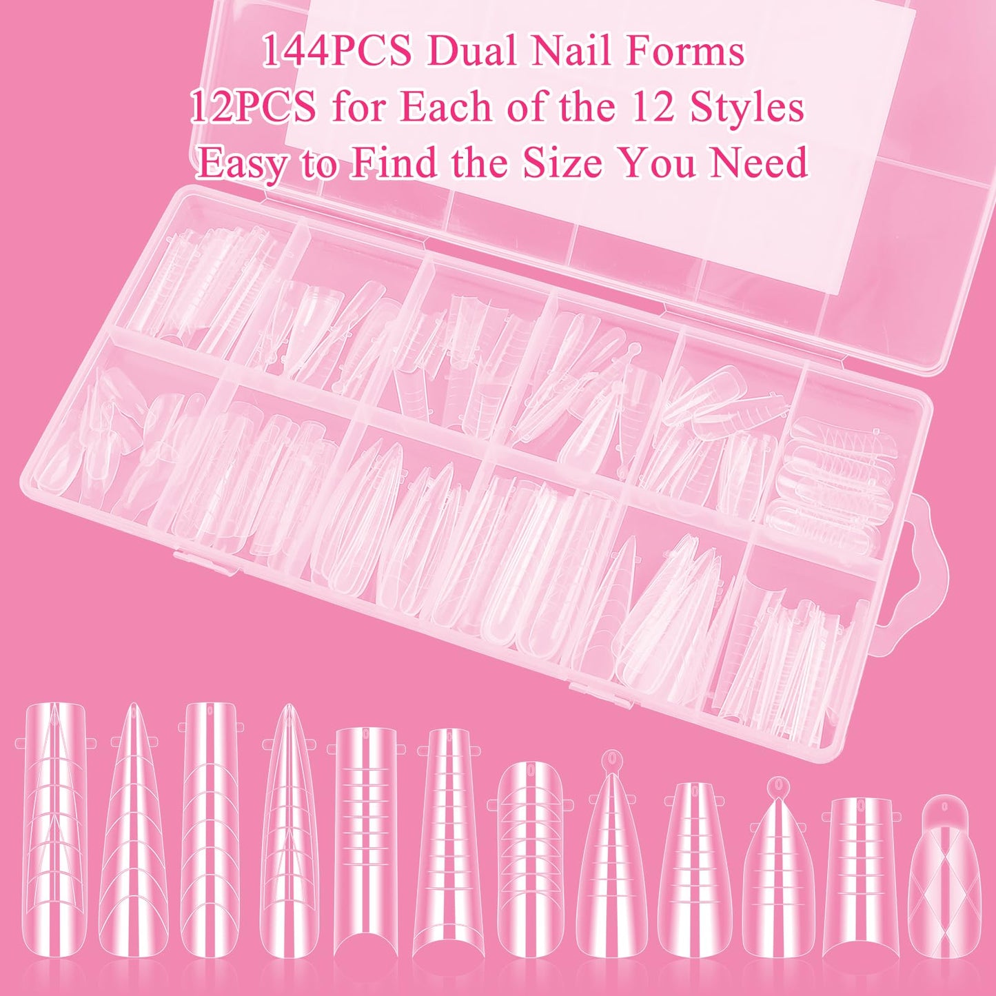 Yingjee nail extension kit organized in storage box