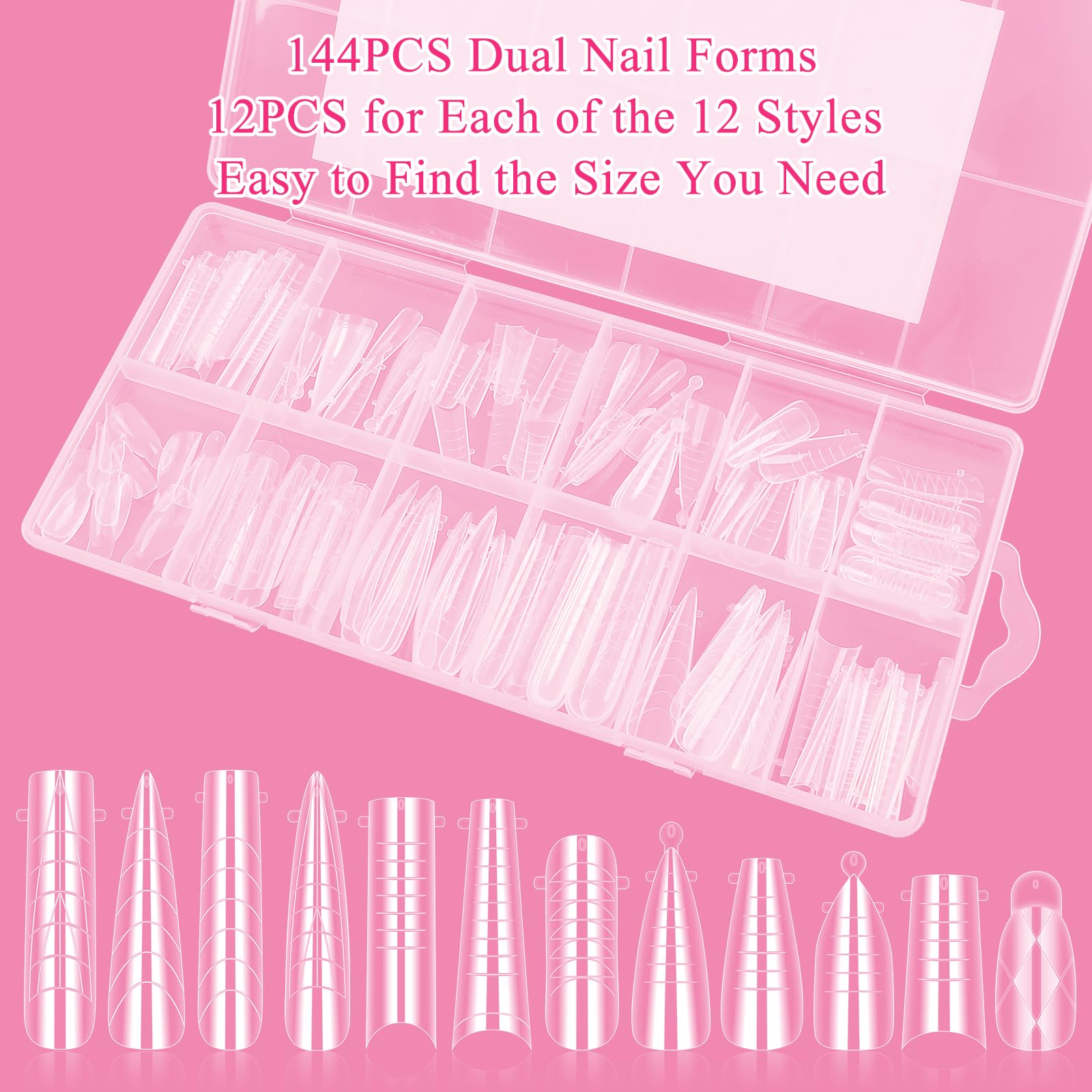 Yingjee nail extension kit organized in storage box