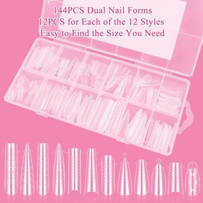 Yingjee nail extension kit organized in storage box