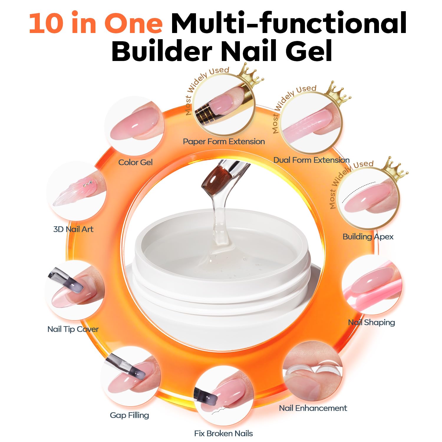 Applying Modelones builder gel with paper forms