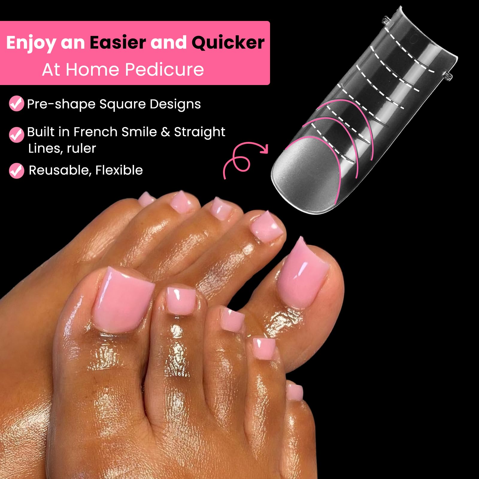 Close up of GlimightyX 120 piece reusable dual nail forms