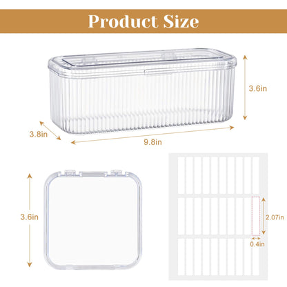 Close up of clear individual press on nail storage sleeves