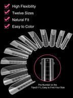 Clear plastic square nail extension forms laid out