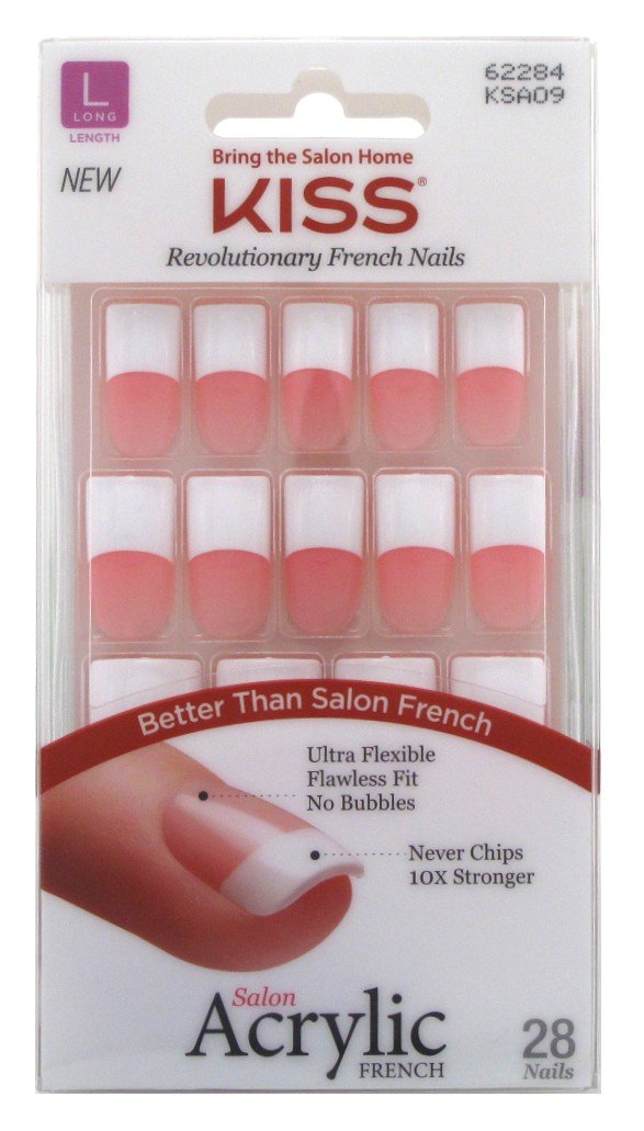 Kiss Salon Acrylic French Kit Team Player long square tip style