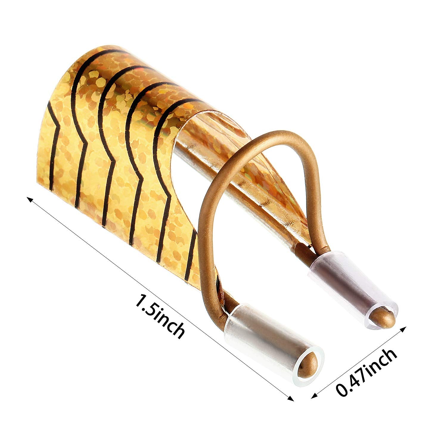 Gold and silver aluminum nail art extension forms