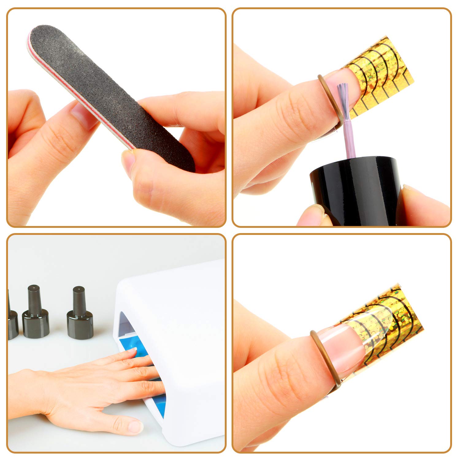 Close up of reusable UV gel nail sculpting guide