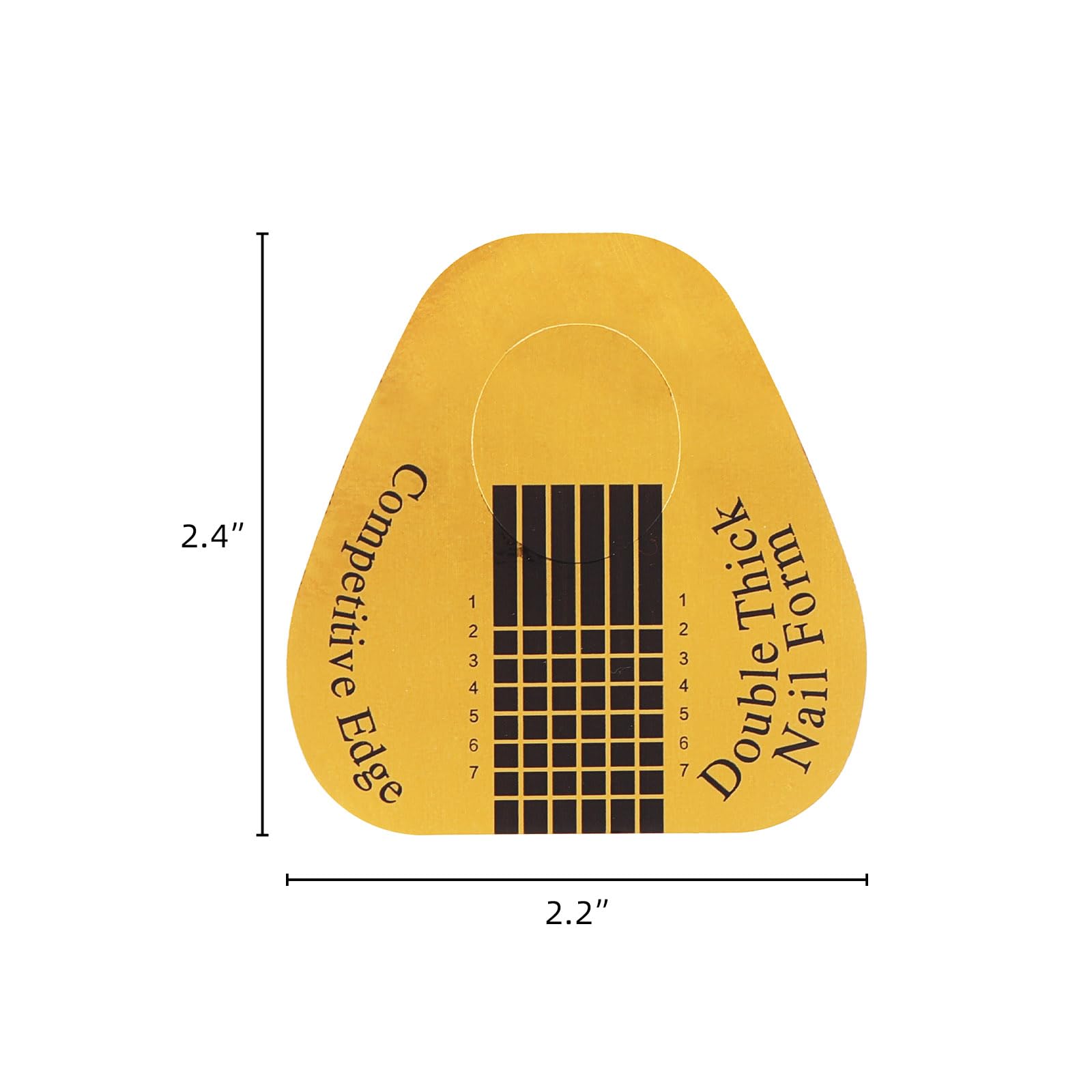 Close up of Emigel gold nail extension paper forms grid