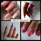 Close-up of C-curve structure on MGart nail extension dual forms