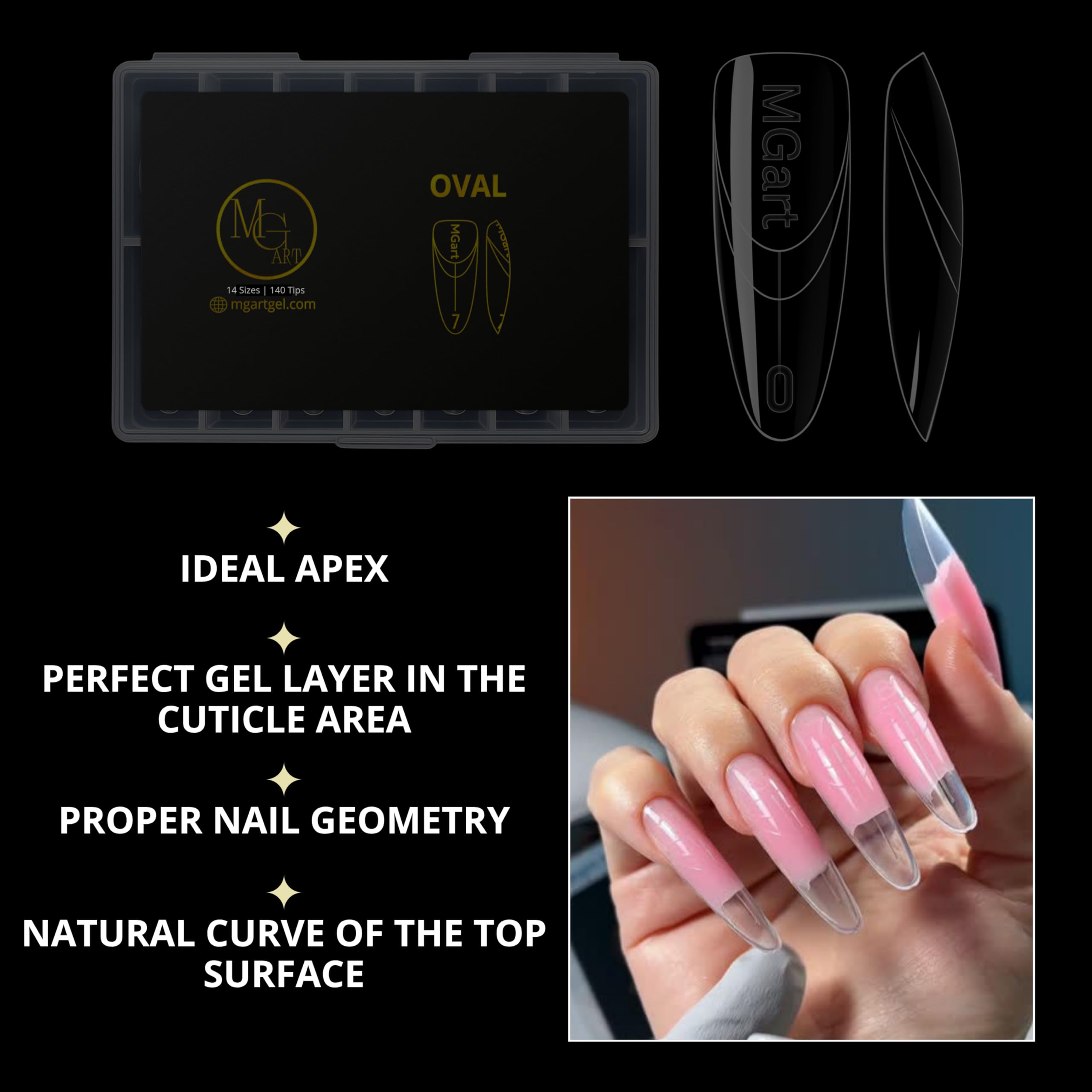 Close up of MGart dual forms ultra-thin cuticle edge