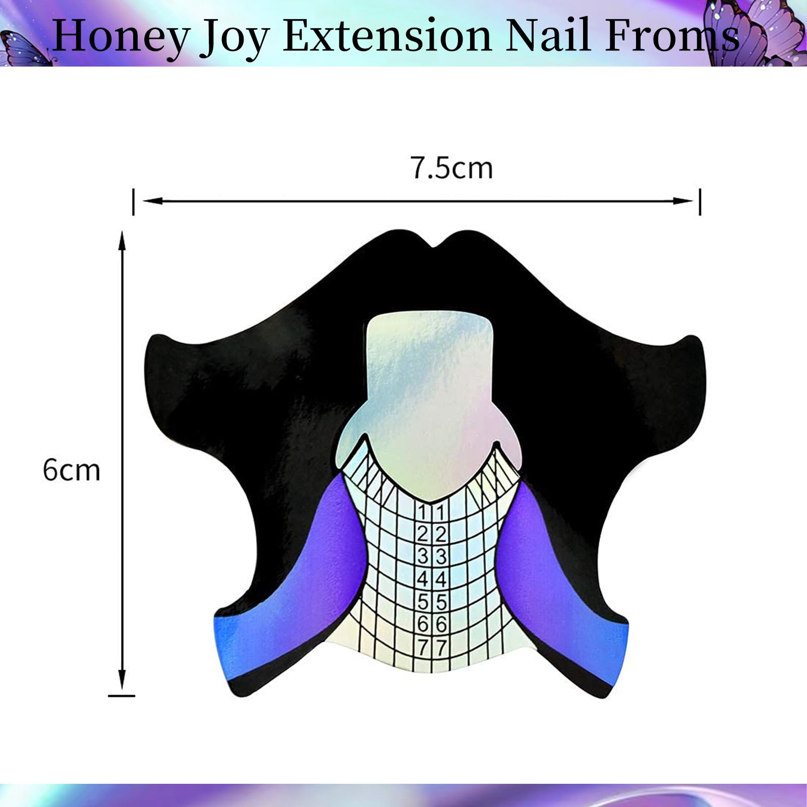 Back side view of Honey Joy nail sculpting sticker set