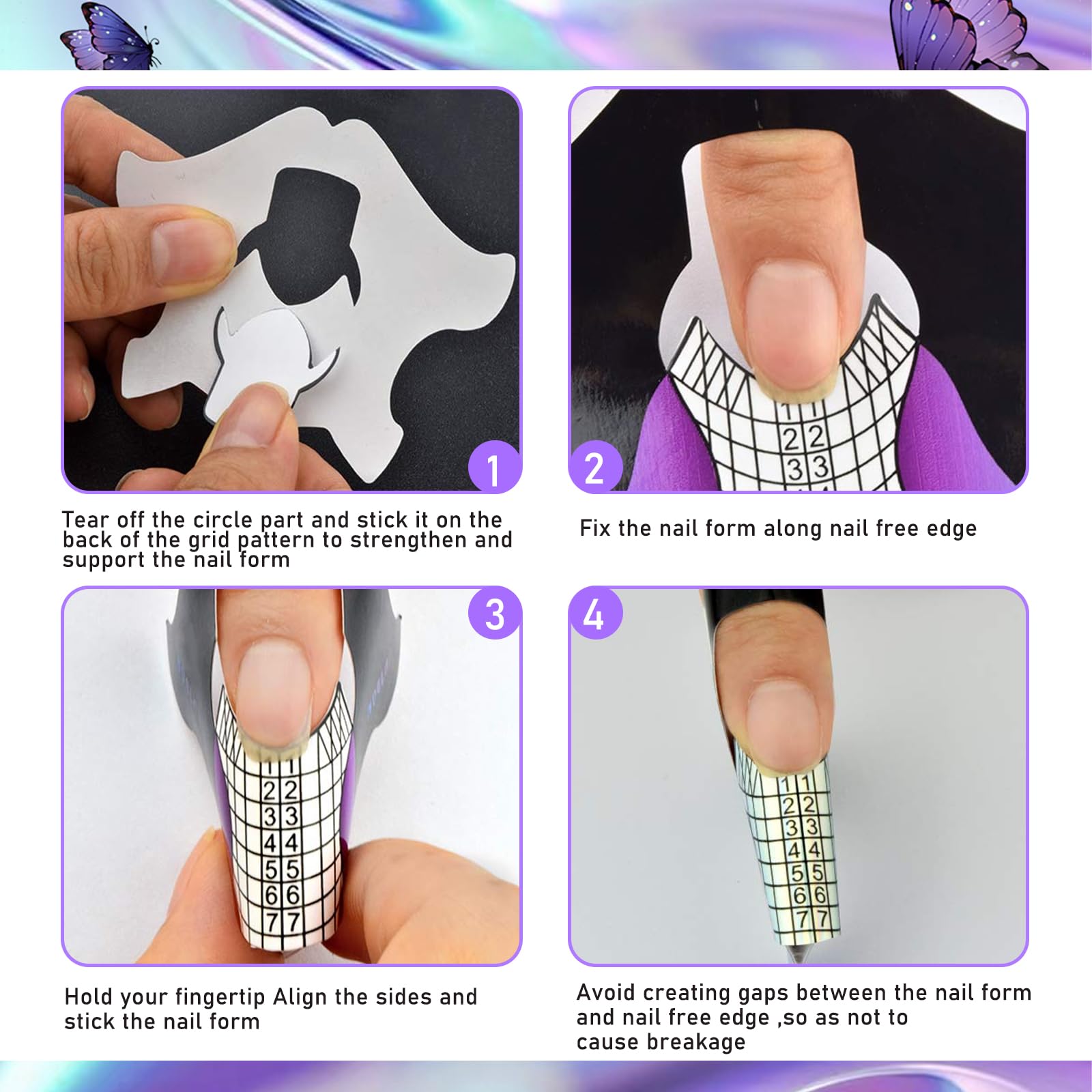 Scale markings on Honey Joy builder gel nail extension guide