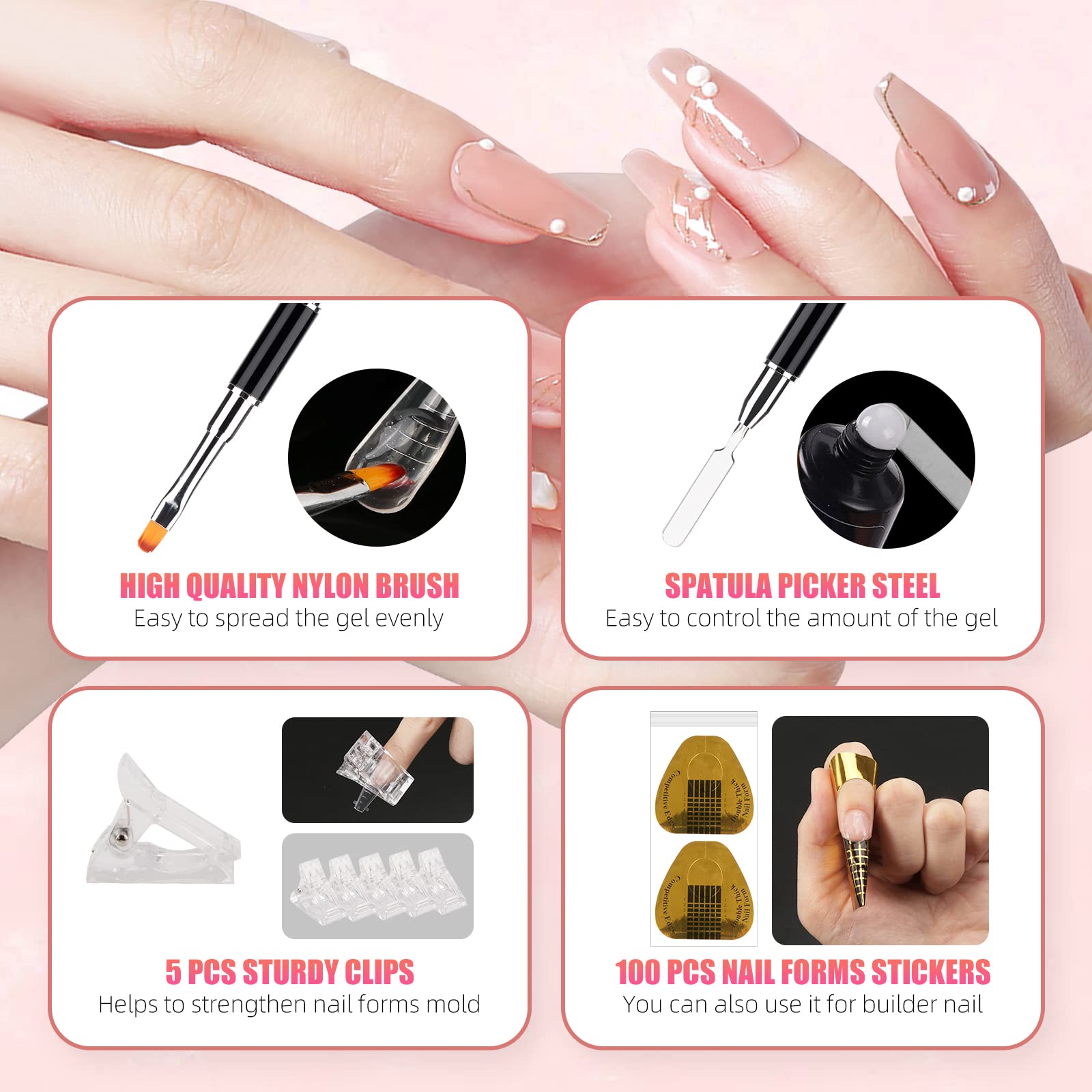 Close up of 12 sizes dual nail extension forms
