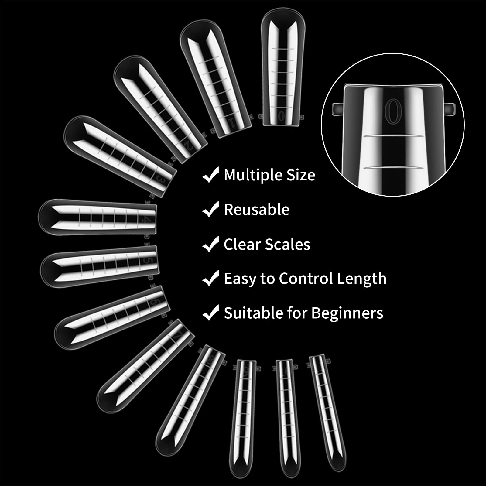 Reusable acrylic nail extension molds for DIY manicure