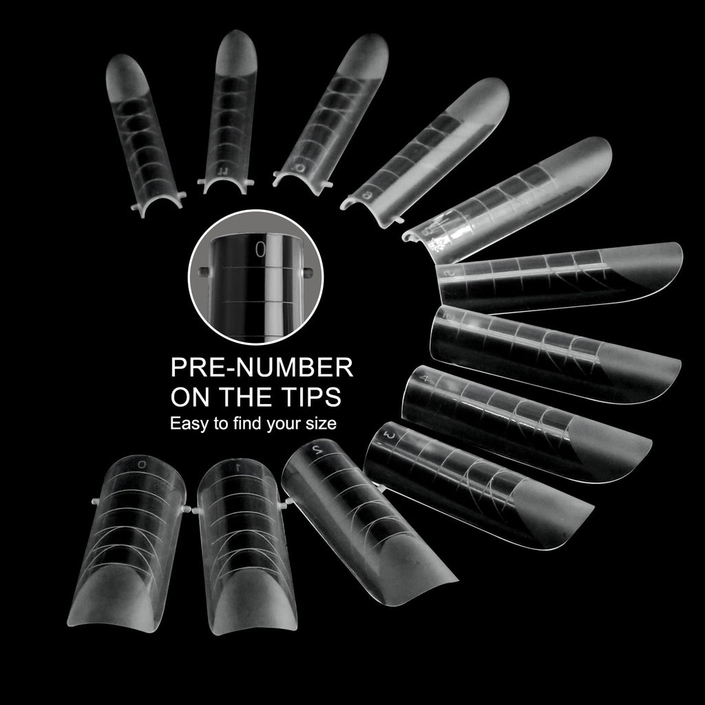C12rtive poly nail gel molds showing twelve numbered sizes