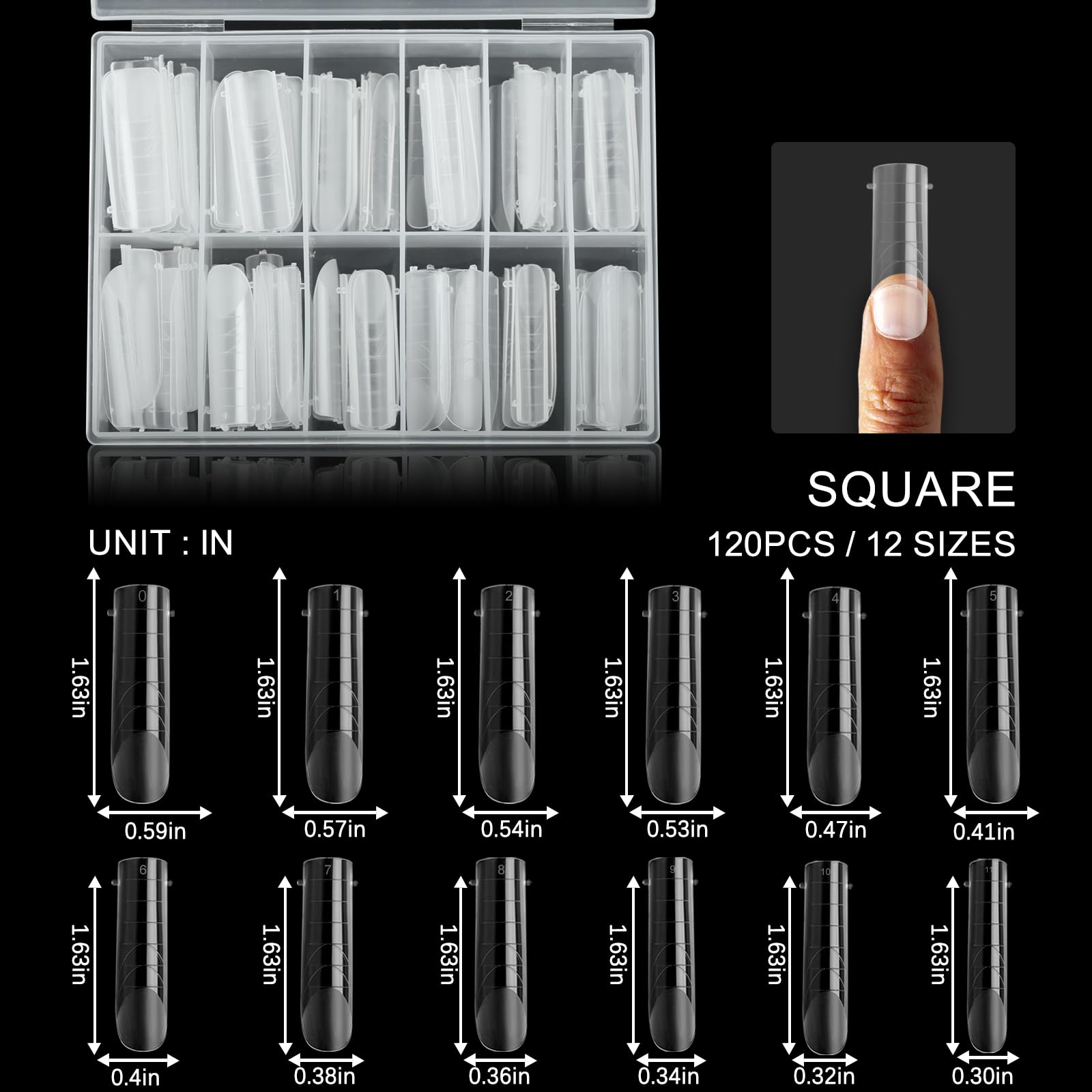 Top view of square shape dual nail forms for DIY