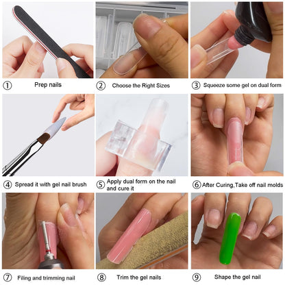 Full set of 120 pieces clear dual nail molds