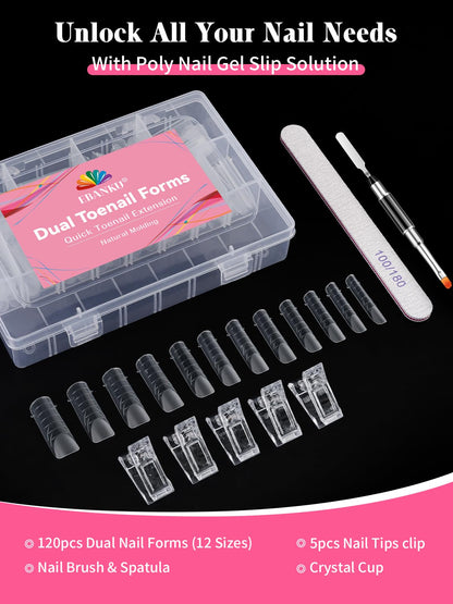 Professional home pedicure kit for poly gel nails