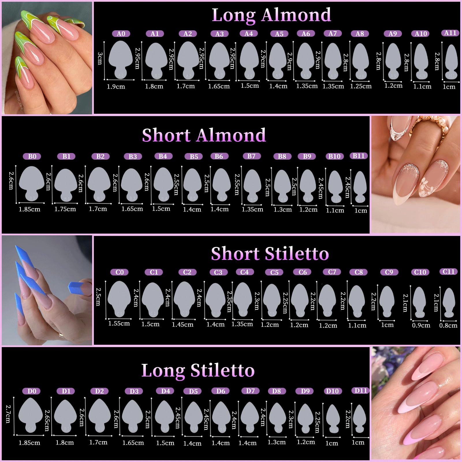 Reusable silicone duet system stickers for French tips