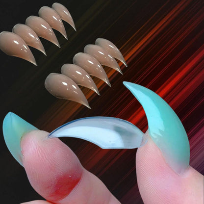 Clear reusable nail tips for poly gel extensions