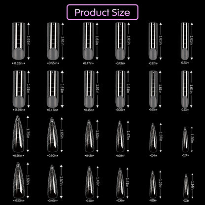Bomoqing acrylic nail tips in storage organizer