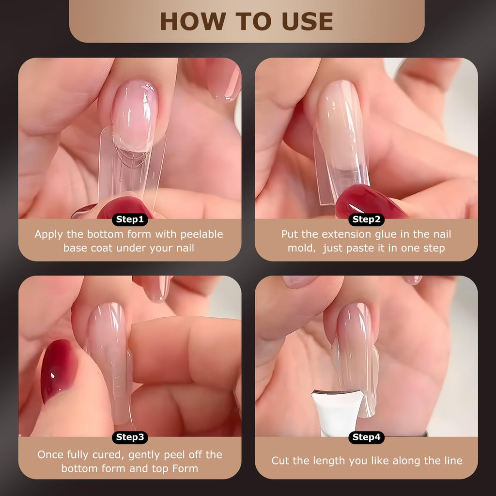 C12rtive Huaqgu reusable square nail forms laid out for DIY use
