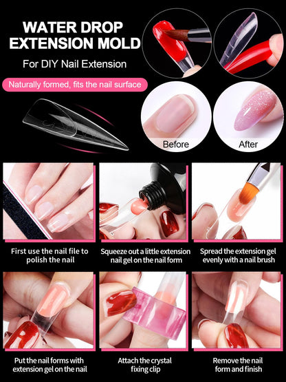 Professional set of Torokom poly extension gel molds for DIY nail art