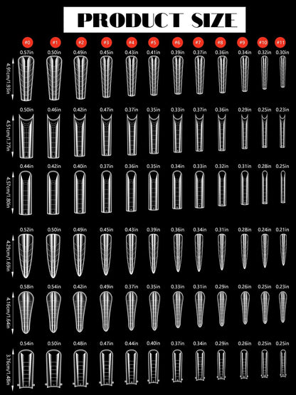 Assorted styles of Ebanku clear dual forms for acrylic nail extensions